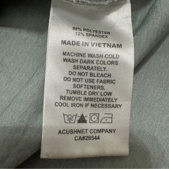 FootJoy Heather Gray and Lime Green Golf Polo Stretch Medium - Picture 7 of 7